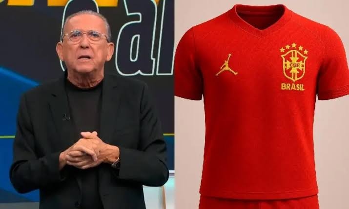 Galvão Bueno diz ser “crime” camisa vermelha da Seleção Brasileira