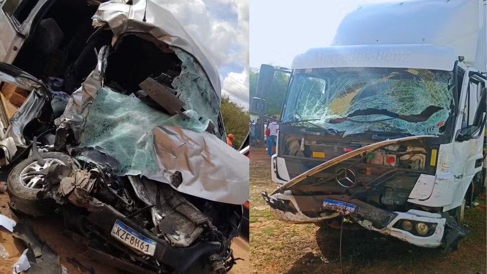 Imagens dos veículos após a colisão