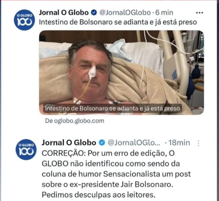 Jornal diz que houve erro nas publicações