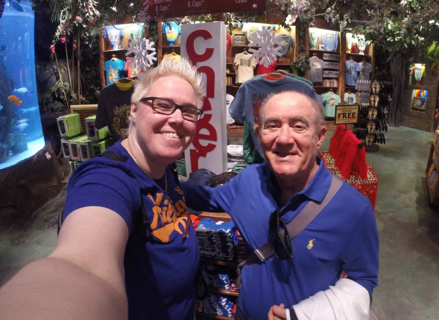 Juliana Rangel Aragão em foto com o pai, Renato Aragão.