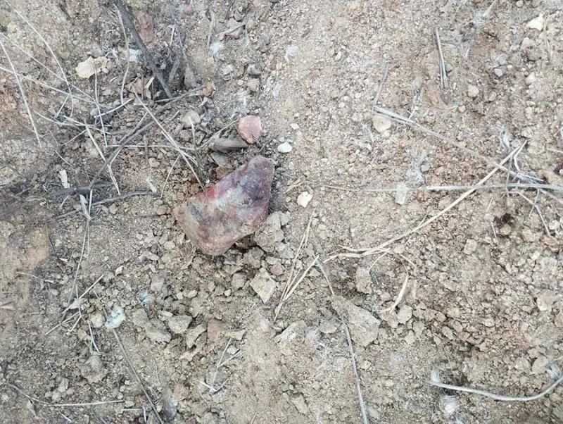Pedra utilizada pelo suspeito para agredir a ex-companheira