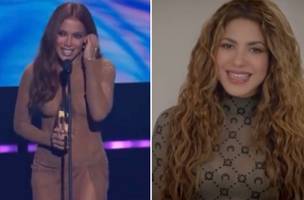Shakira participou da cerimônia virtualmente e anunciou Anitta (Foto: Divulgação)