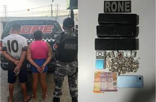 Casal suspeito de tráfico de droga e associação criminosa (Foto: Polícia Militar)