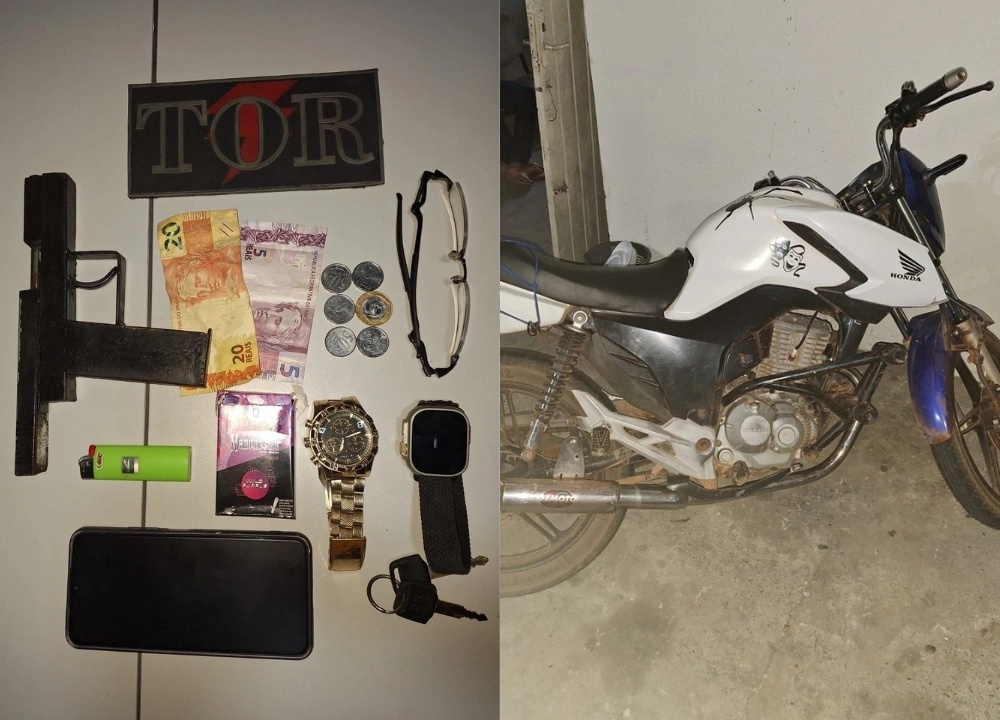 Dupla é presa com arma artesanal.