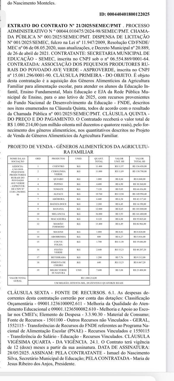 Extrato de contrato