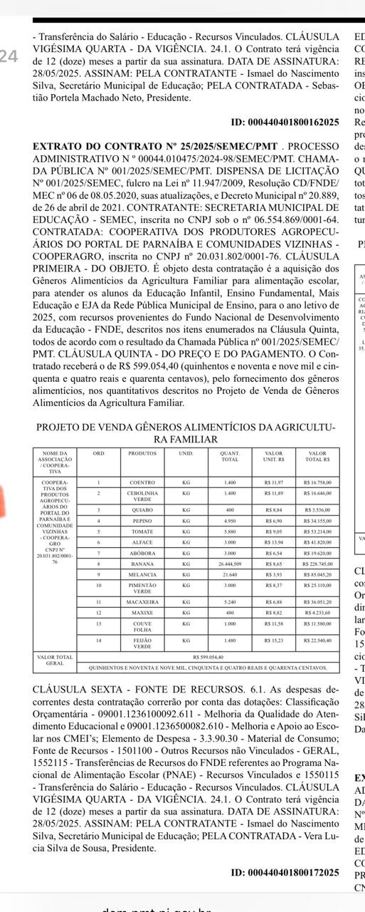 Extrato de contrato