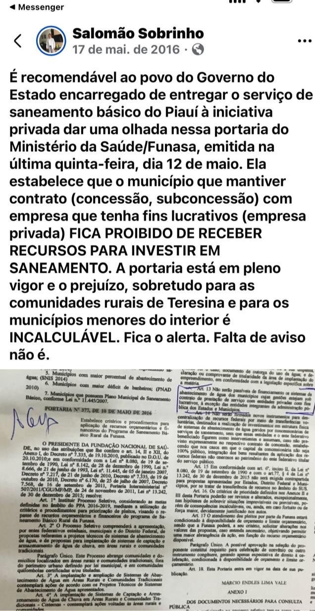 Jornalista mostra portaria aos governistas