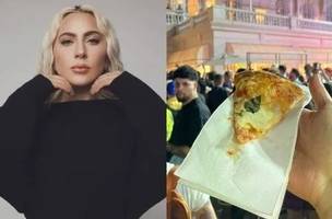 Lady Gaga mandou distribuir pizzas grátis para fãs que a aguardam na porta do Copacabana Palace (Foto: Reprodução)