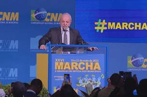 O presidente Luiz Inácio Lula da Silva (PT) na 26ª Marcha a Brasília em Defesa dos Municípios• CNN (Foto: • CNN)