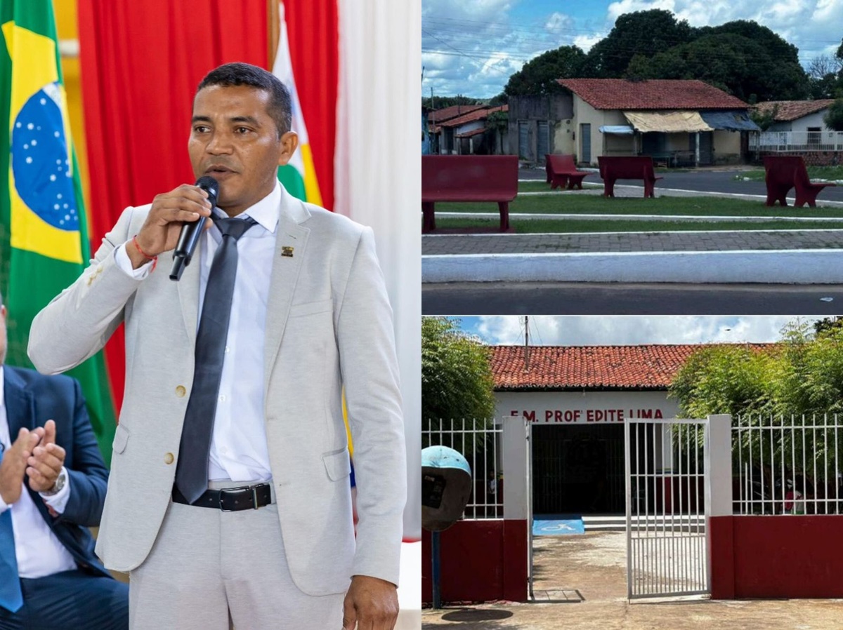 Prefeito de Porto do Piauí, Aluízio Vaz (PT), pintou prédios públicos e bancos de praças da cor vermelha
