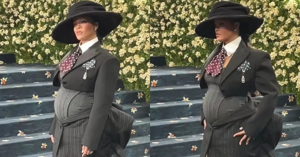 Rihanna chega ao baile do Met Gala confirmando rumores da sua terceira gravidez