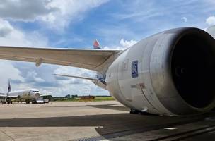 Turbina de avião (Foto: Fábio Munhoz/CNN)