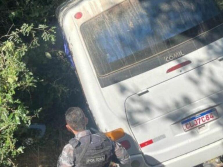 Veículo saiu da pista após motorista passar mal durante a condução.