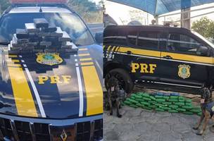 Drogas apreendidas com os suspeitos (Foto: Divulgação/PRF)