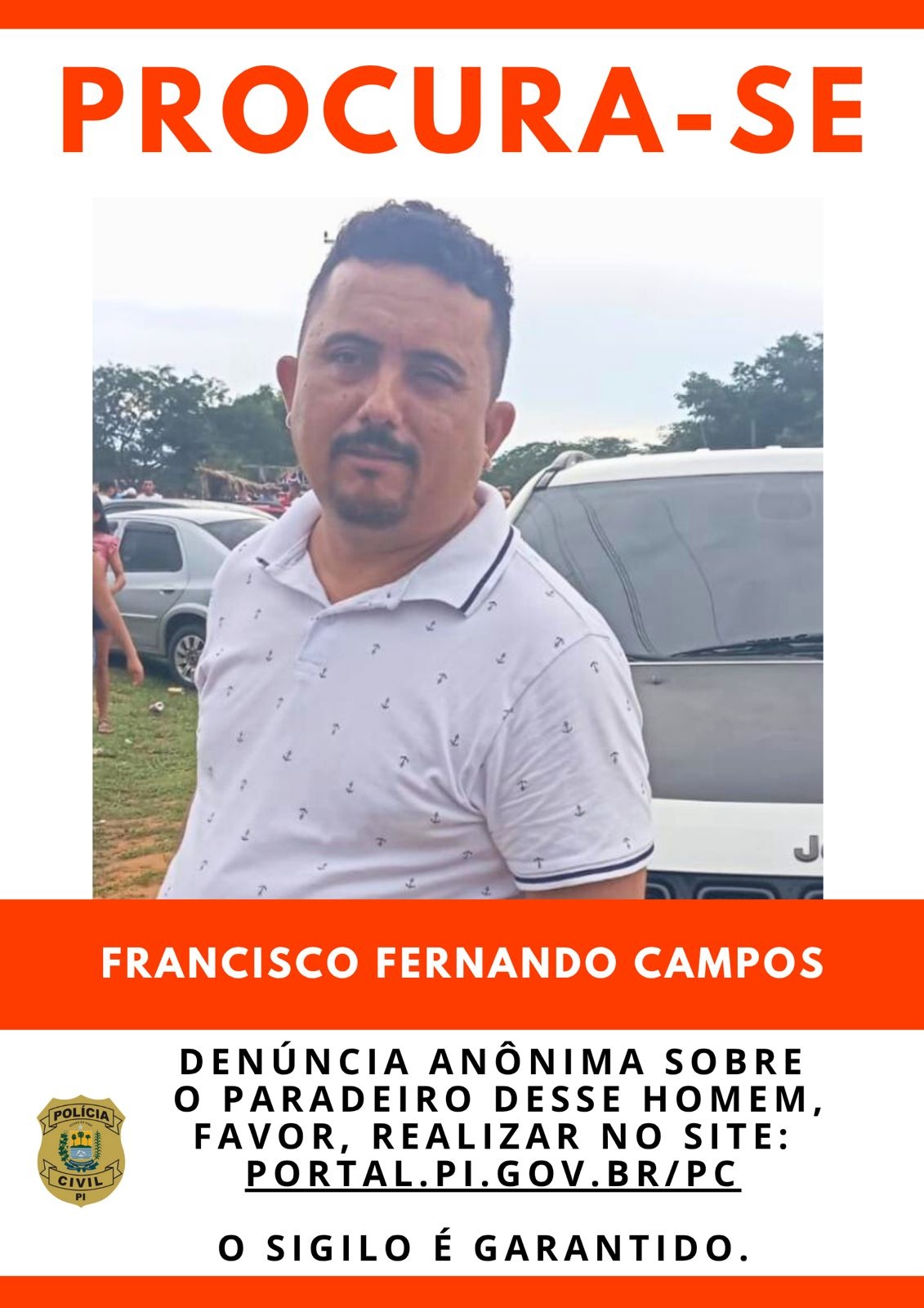 Francisco Fernando Campos, foragido da polícia