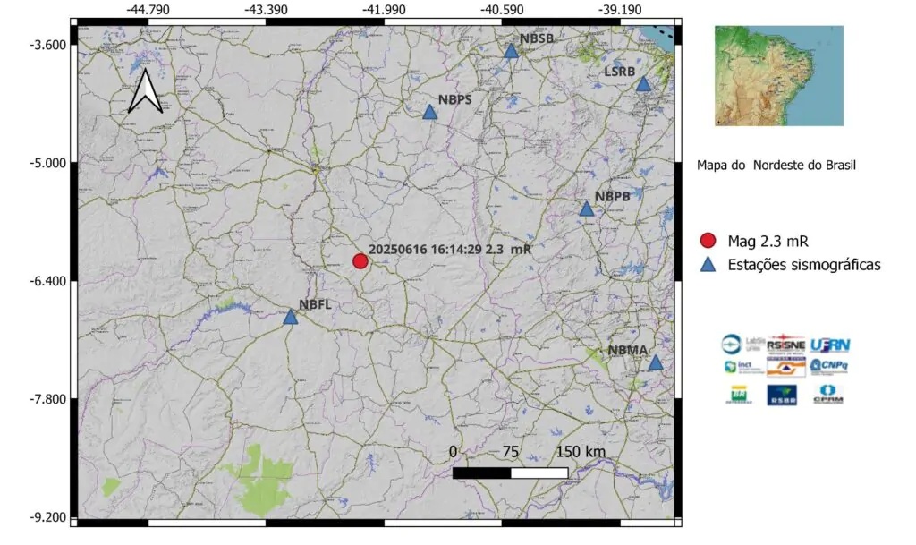 Geolocalização do tremor