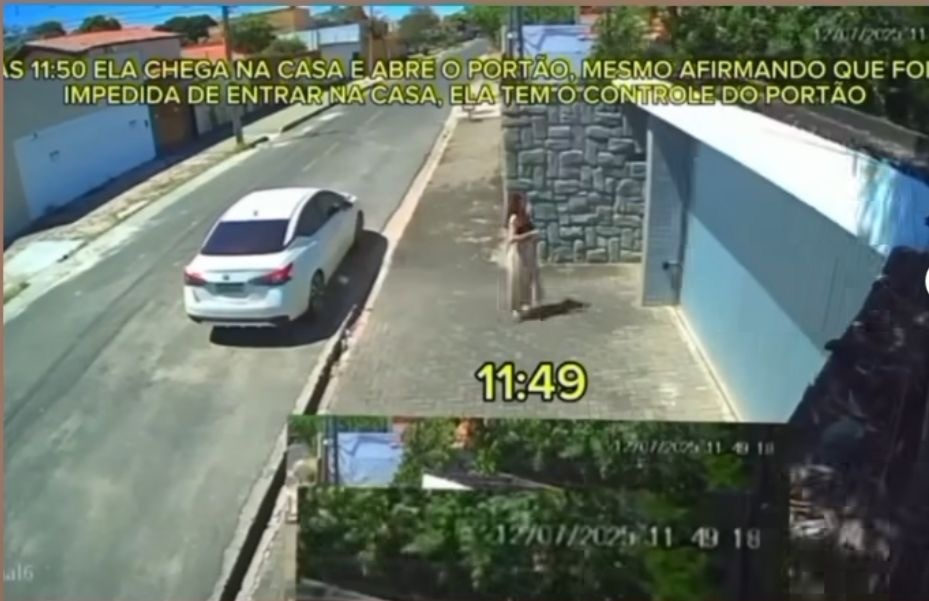 Cristina chegando na casa… ela havia dito que foi impedida pela mãe