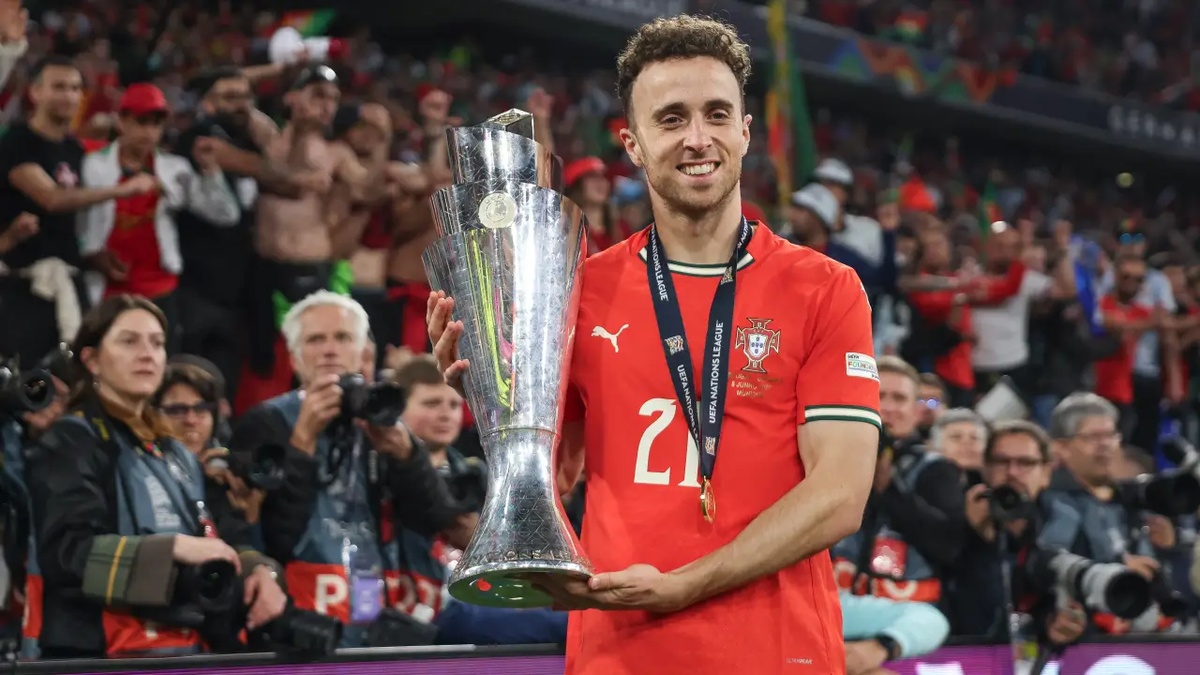 Diogo Jota, atacante de Portugal e do Liverpool, após conquistar a Nations League de 2025 - 08/06/2025