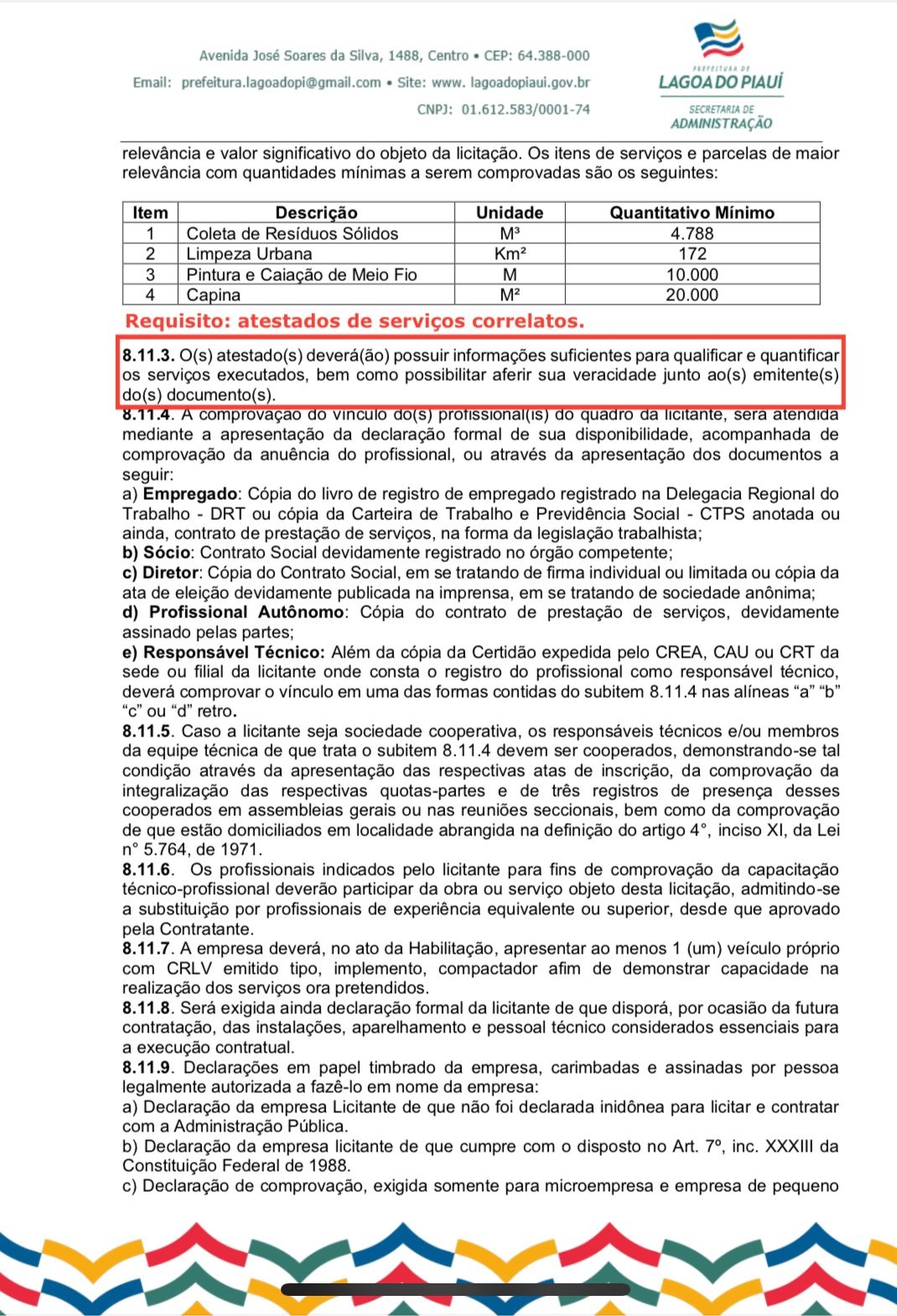 Empresa aberto em dezembro teria como provar caapacidade de serviço?