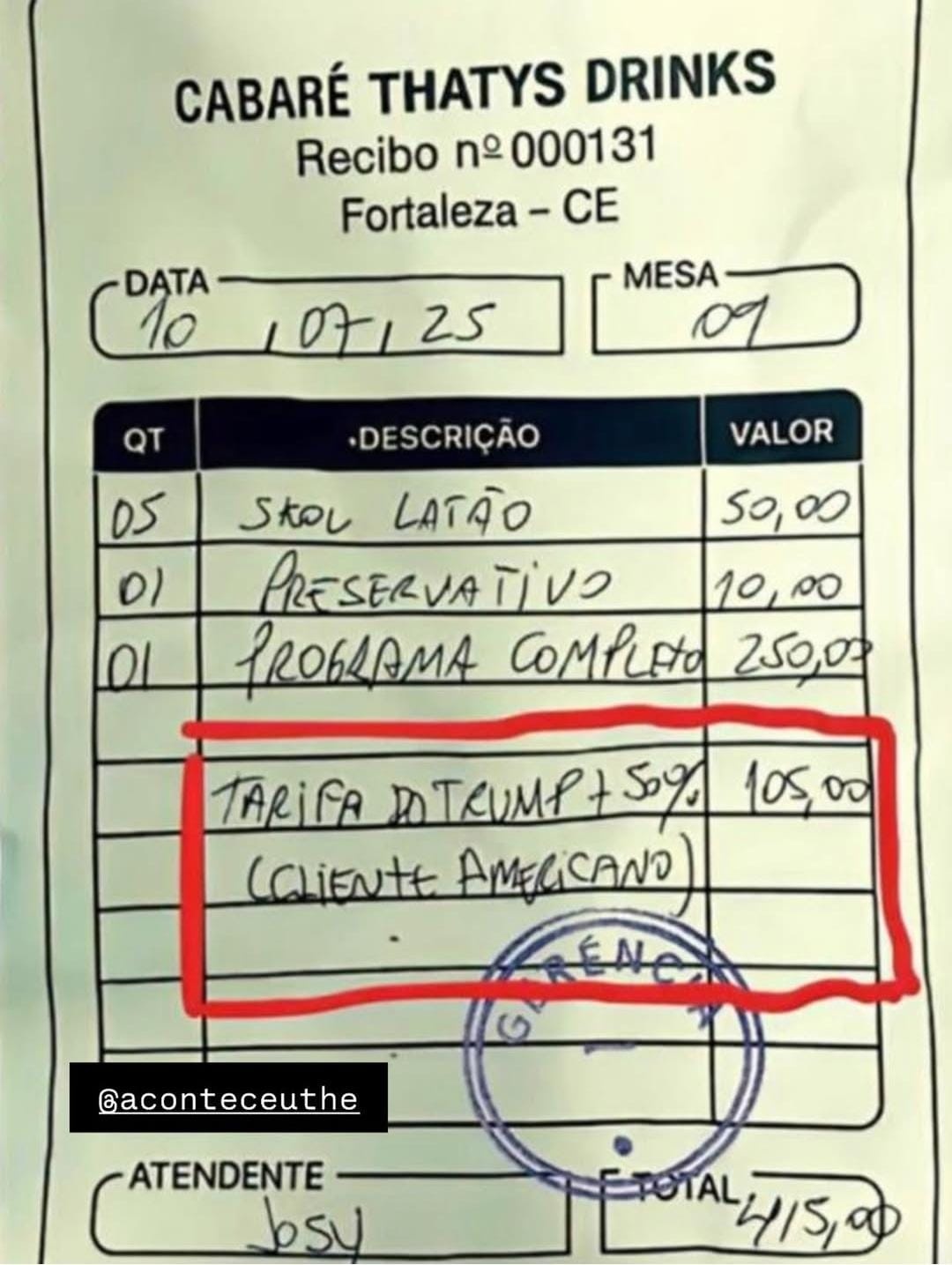 Essas taxas tão um cabaré