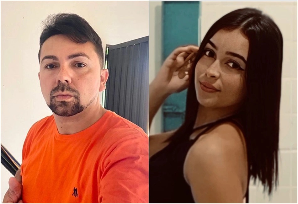 O suspeito, Fábio Braga, e a vítima Sarah Denise