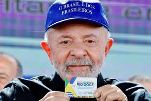 Presidente da República, Luiz Inácio Lula da Silva, durante a cerimônia de apresentação dos avanços do Novo Acordo Rio Doce, no Parque de Exposições de Linhares. Foto: Ricardo Stuckert/PR