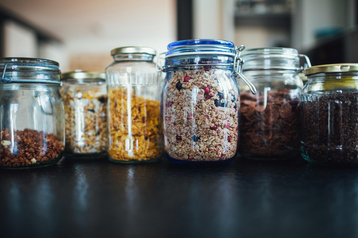 Alimentos em potes