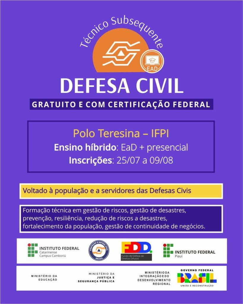 Curso EaD de Defesa Civil