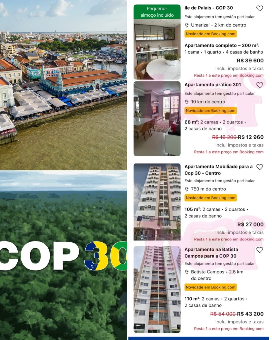 Custo de aluguéis na capital paraense chegam a atingir valores milionários por algumas diárias