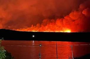 Incêndio em grandes proporções na zona rural de Pavussu (Foto: Divulgação/SEDEC)