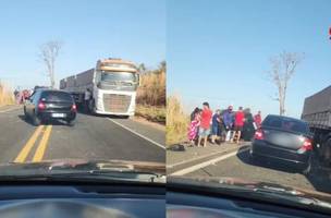 Acidente grave entre carreta e carro deixa 1 pessoa morta e 3 feridos no PI (Foto: Reprodução)