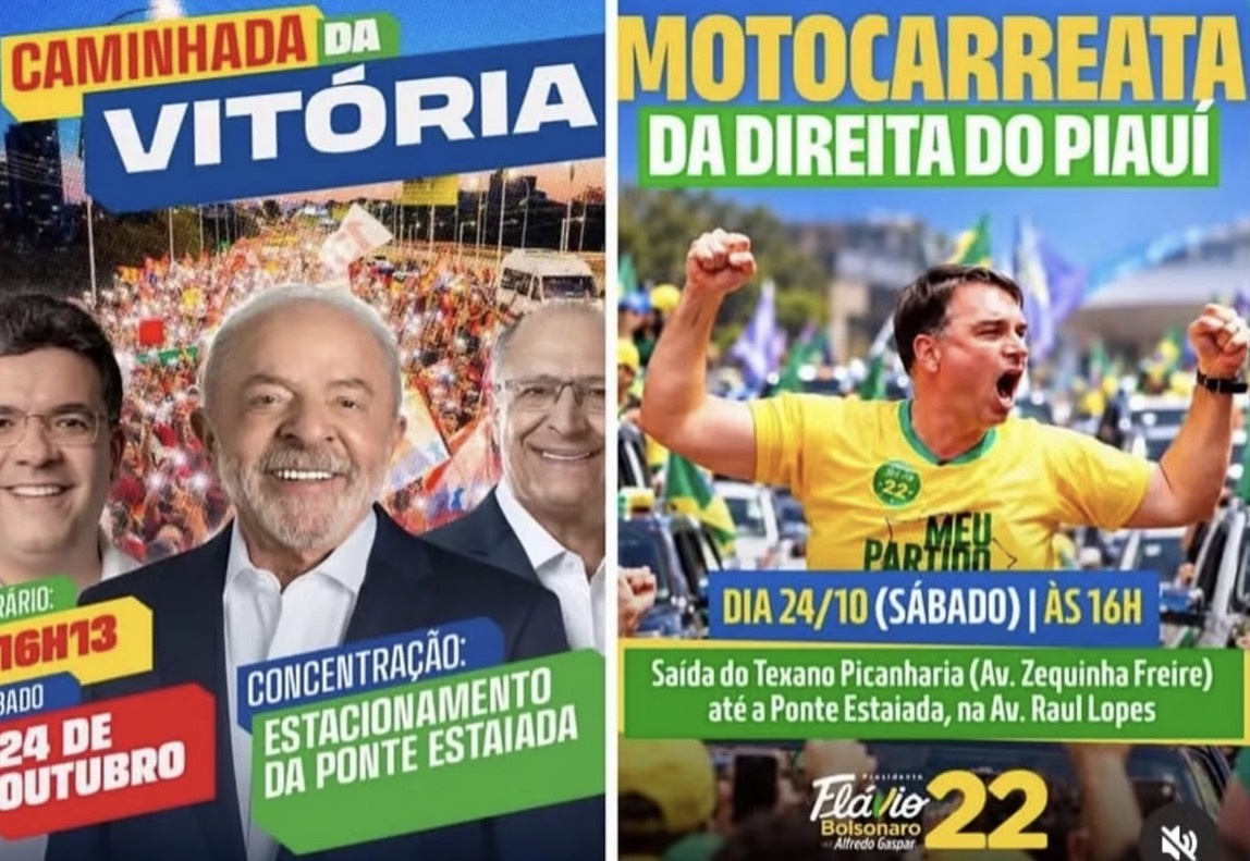 Atos pró Lula e pró Flávio marcam horário e trajetos parecidos neste sábado