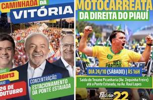 Atos pró Lula e pró Flávio marcam horário e trajetos parecidos neste sábado (Foto: Reprodução)