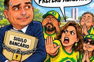 Charge: Flávio Bolsonaro (Foto: Arte AZ)