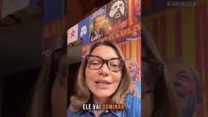 Janja da Silva durante vídeo em que divulga nova informação falsa sobre Flávio