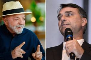 Lula e Flávio Bolsonaro