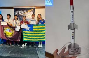 Trio de estudantes do PI conquista prata em olimpíada nacional de foguetes (Foto: Reprodução/Arquivo Pessoal)
