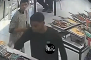 Adolescente realizaram assalto em posto de gasolina. Crime foi registrado por câmeras de segurança (Foto: Reprodução)