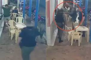 O crime foi registrado por câmeras de segurança (Foto: Reprodução)