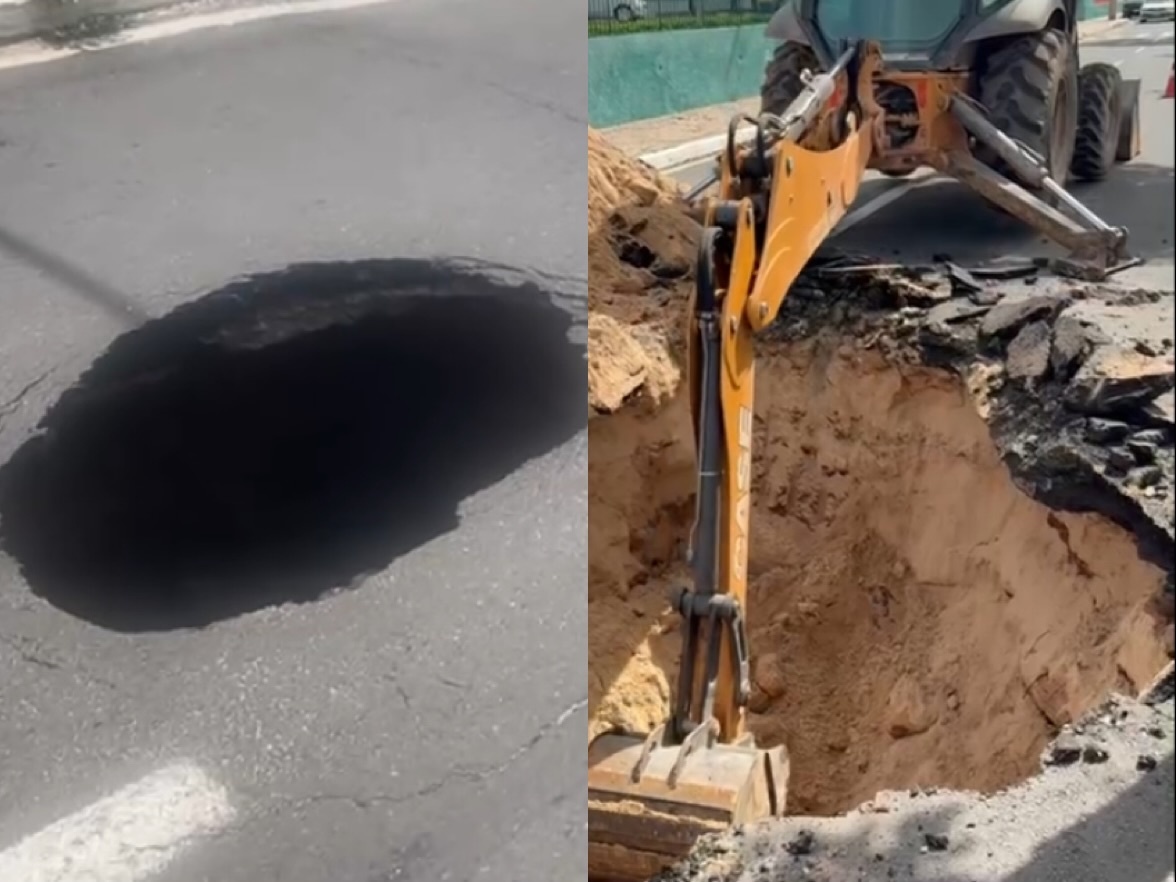 Cratera na Av. Jóquei Clube