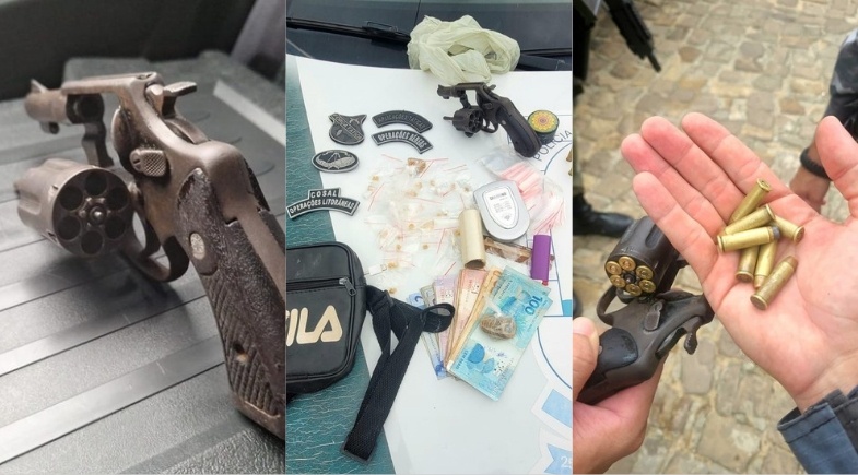 Denúncia leva PM a apreender arma e drogas e deter trio no litoral do PI