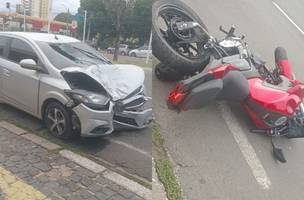 Estado dos veículos após a colisão (Foto: Reprodução)