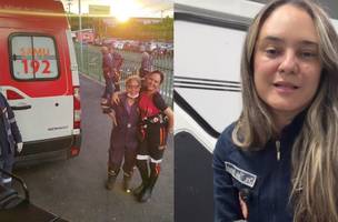 Médica do Samu salva bebê de 1 mês engasgado após ambulância furar pneu em rua de Teresina (Foto: Reprodução (Redes sociais/Tânia Furtado))