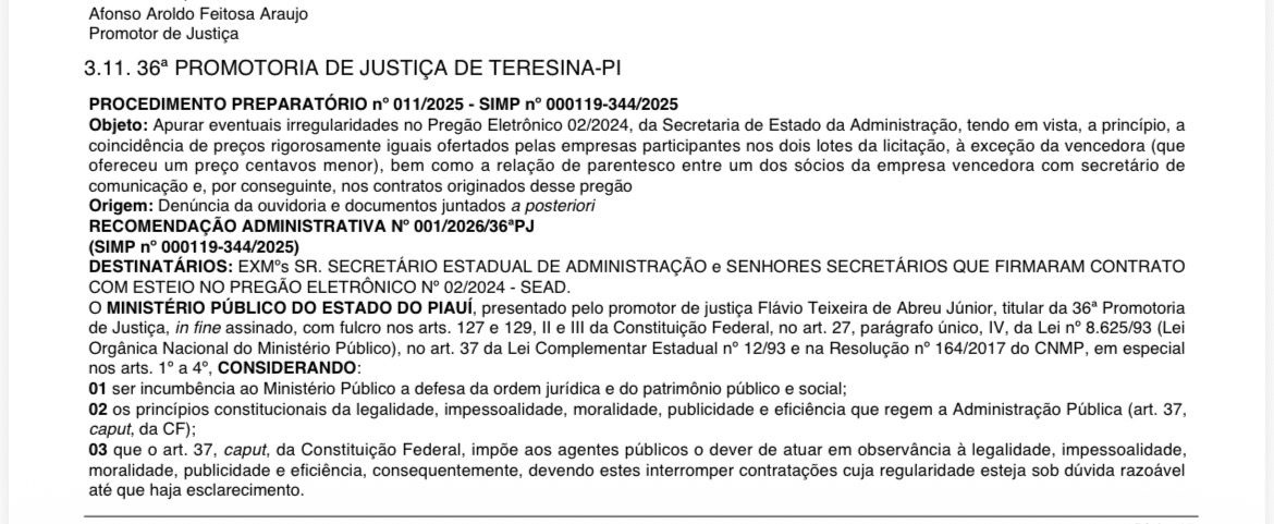 MPPI pediu para suspender contrato milionário da Mega Comunicação