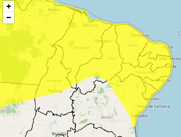 Alerta atinge grande parte do Piauí
