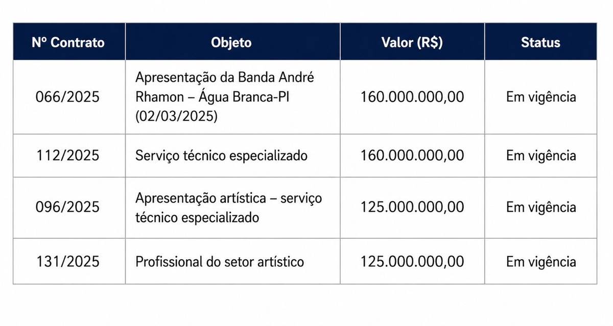 Gastos em vigencia são milionários segundo dados do TCE-PI