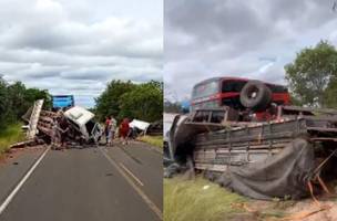 Grave acidente entre caminhões deixa um morto no Sul do Piauí (Foto: Reprodução)