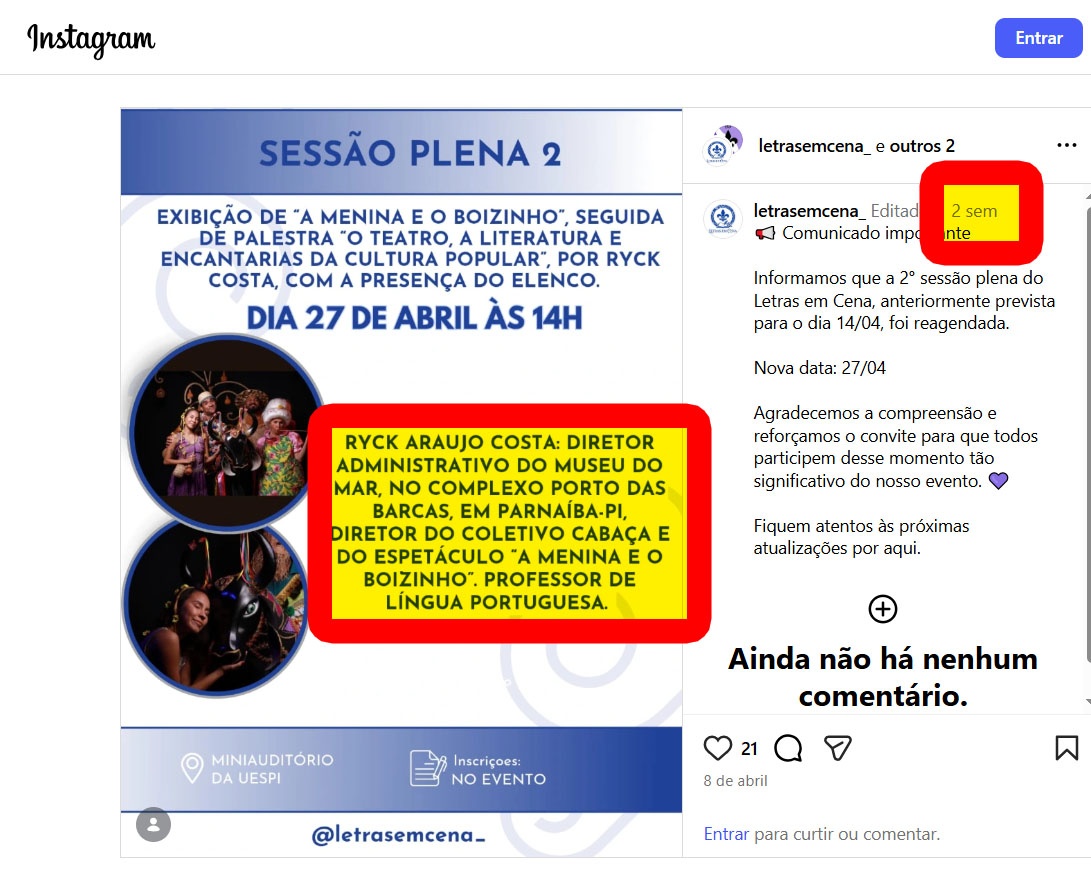 Ryck Araujo Costa é membro da Comissão Estadual de Pontos de Cultura e diretor administrativo do Museu do Mar, em Parnaíba