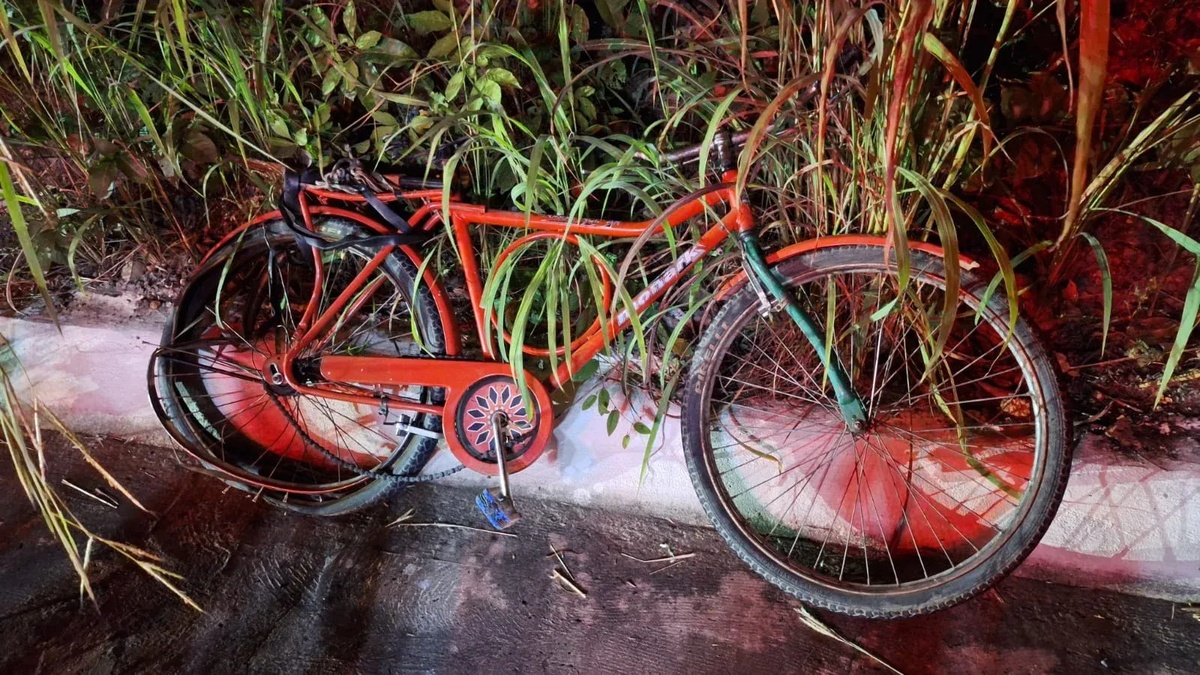 Bicicleta da vítima após o acidente