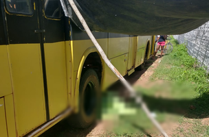 Motorista do ônibus fugiu do local após o acidente (Foto: Divulgação/PM)